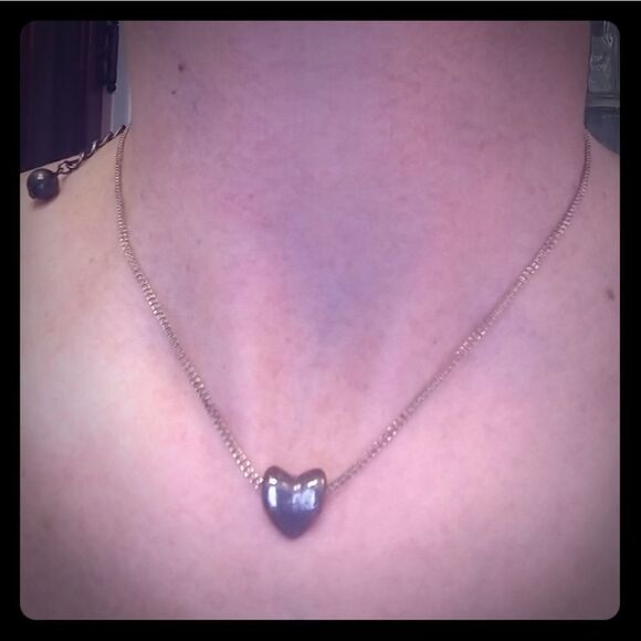 2/$20 Soho Design Antiqued Silver Heart Necklace - Picture 1 of 8
